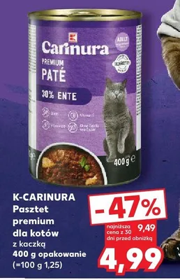 Pasztet premium dla kotów z kaczką 400g  promocja w Kaufland