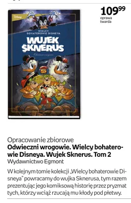 Książka Odwieczni wrogowie. Wielcy bohaterowie Disneya. Wujek Sknerus. Tom 2 oprawa twarda promocja w Empik