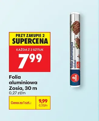Folia aluminiowa Zosia 30 m promocja w Biedronka