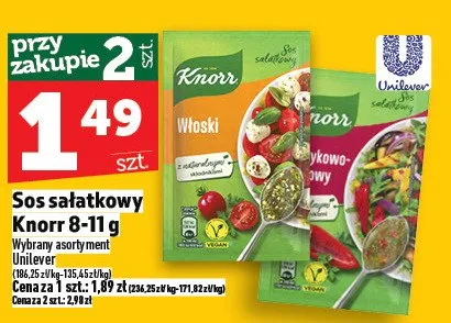 Sos sałatkowy Knorr 8-11g promocja w TOPAZ