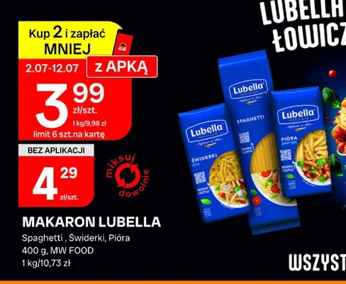 Makaron Pióra Lubella promocja w Chorten