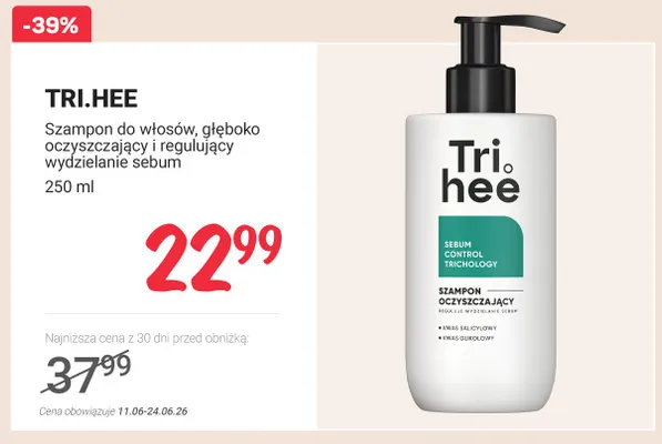 Szampon do włosów Tri.hee promocja w Rossmann