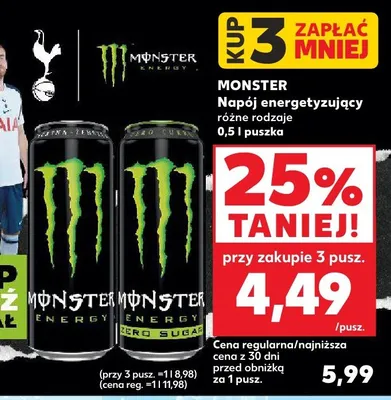 Napój energetyzujący różne rodzaje promocja w Kaufland