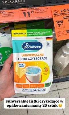 Uniwersalne listki czyszczące Dr. Beckmann Magic Leaves Summer Lemon promocja w Biedronka