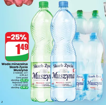 Woda mineralna Skarb Życia Muszyna promocja w Dino