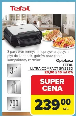 Opiekacz TEFAL ULTRA-COMPACT SW383D promocja w Carrefour
