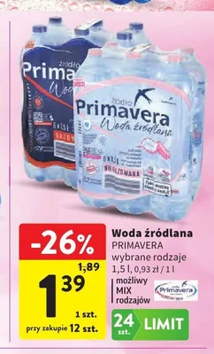Woda źródlana Primavera promocja w Intermarche