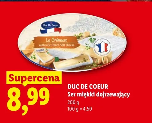 Ser miękki dojrzewający Duc De Coeur promocja w Lidl