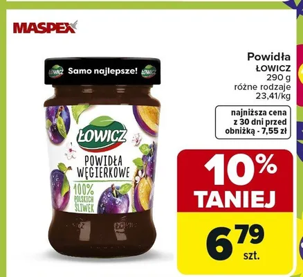 Powidła węgierkowe promocja w Carrefour Market