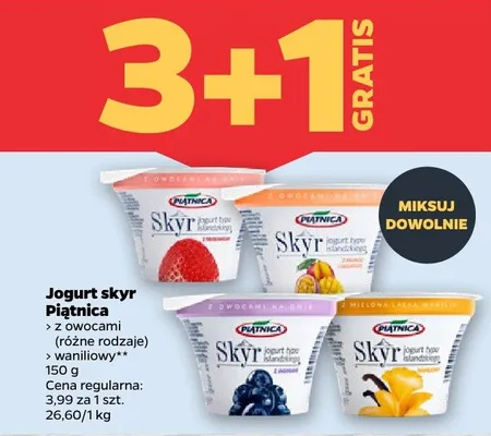 Jogurt skyr z owocami (różne rodzaje) waniliowy promocja w Netto
