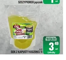 Sok z kapusty kiszonej Agat promocja w Tomi Markt