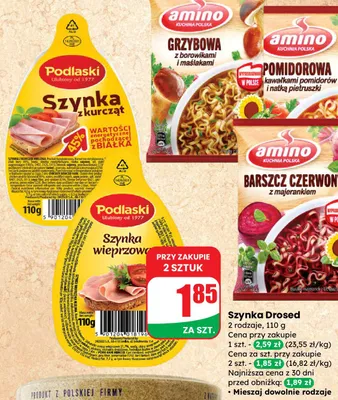 Zupa nudle różne rodzaje promocja w Dino
