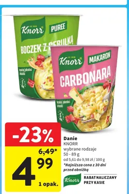 Danie Puree boczek z cebulką Knorr promocja w Intermarche