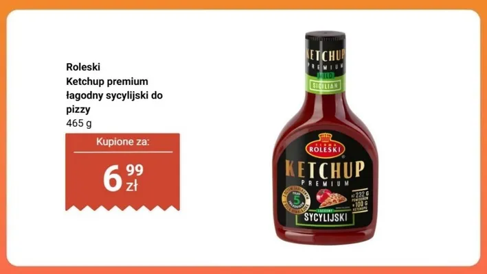 Ketchup premium łagodny sycylijski do pizzy Roleski promocja w Biedronka