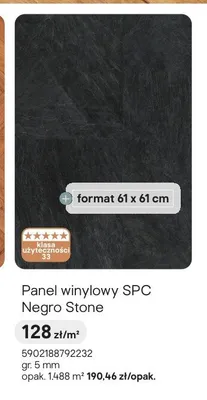 Panel winylowy SPC Negro Stone promocja w Castorama