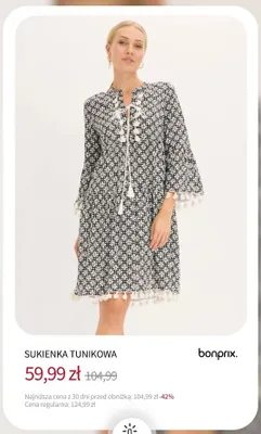 Sukienka tunikowa Bonprix promocja w bonprix