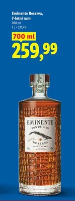 Rum Eminente Reserva 7-letni promocja w Lidl