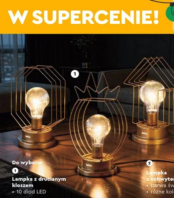 Lampka z drucianym kloszem promocja w Biedronka
