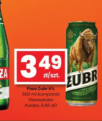 Piwo Żubr 6% Kompania Piwowarska promocja w emma MARKET