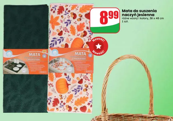 Mata do suszenia naczyń jesienna 38x48 cm promocja w Dino