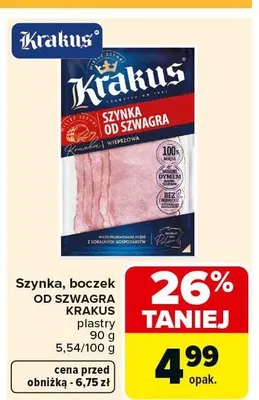 Szynka, boczek od szwagra plastry promocja w Carrefour
