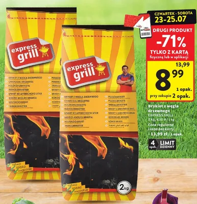 Brykiet z węgla drzewnego Express Grill promocja w Intermarche