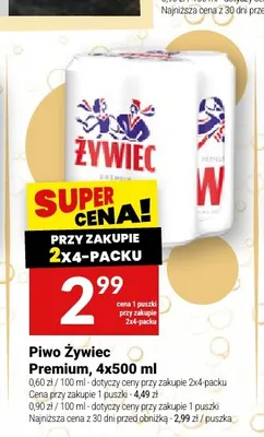 Piwo Żywiec Premium 4-pak 500 ml promocja w Twój Market