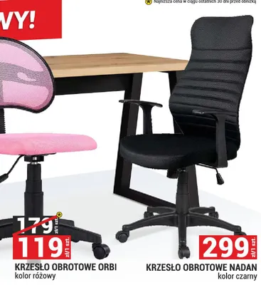 Krzesło obrotowe Orbi kolor różowy promocja w Merkury Market