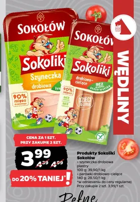 Szyneczka drobiowa plastry Sokoliki Sokołów promocja w Netto
