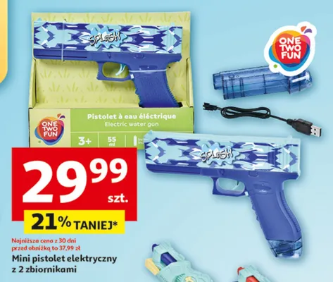 Mini pistolet elektryczny z 2 zbiornikami promocja w Auchan