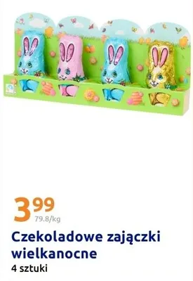 Czekoladowe zajączki wielkanocne, 4 szt. promocja w Action