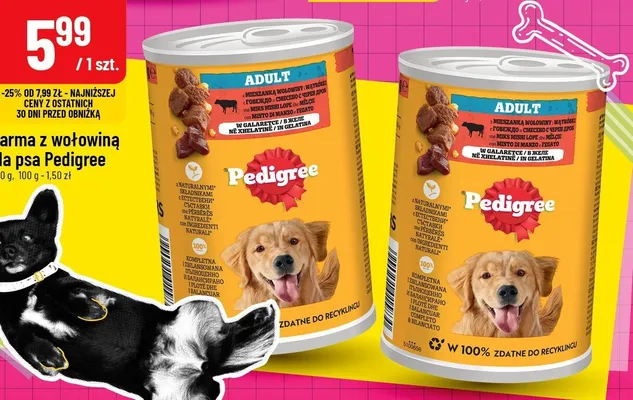 Karma z wołowiną dla psa Pedigree Adult promocja w POLOmarket
