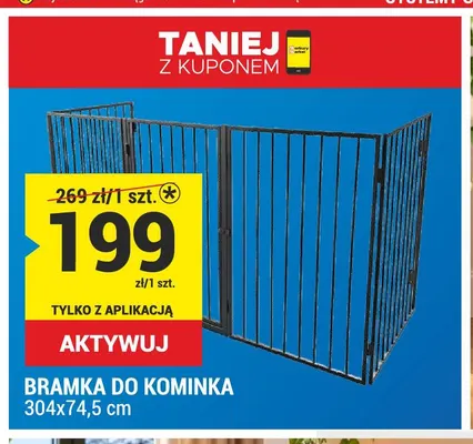 Bramka do kominka 304x74,5 cm promocja w Merkury Market