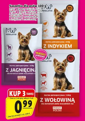 Karma dla psów saszetka z indykiem i marchewką Fiona&Atos promocja w Prim Market