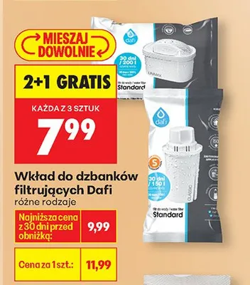 Wkład do dzbanków filtrujących różne rodzaje promocja w Biedronka