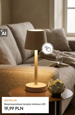 Bezprzewodowa lampka stołowa LED promocja w Sinsay