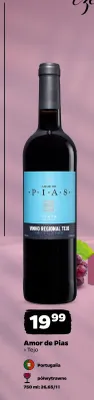 Wino czerwone półwytrawne Amor de Pias Tejo promocja w Netto