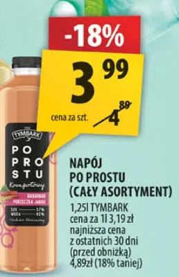 Napój po prostu (cały asortyment) promocja w Arhelan