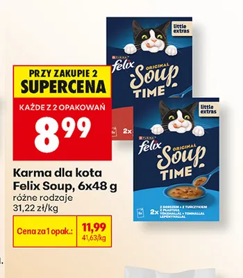 Karma dla kota Felix Soup 6-pak promocja w Biedronka