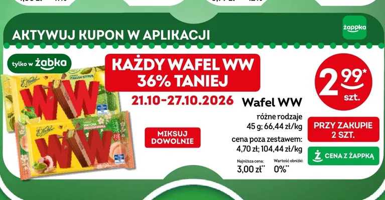 Wafel WW E.Wedel promocja w Żabka