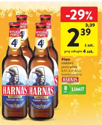 Piwo Harnaś jasne pełne promocja w Intermarche