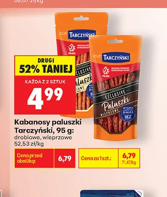 Kabanosy paluszki Tarczyński wieprzowe promocja w Biedronka