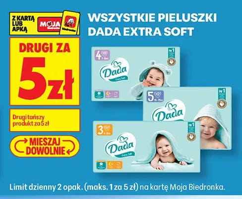 Pieluszki Dada Extra Soft rozmiar 4 promocja w Biedronka