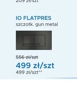 Przycisk spłukujący IO FLATPRES szczotkowany gun metal promocja w Blu Salony Łazienek