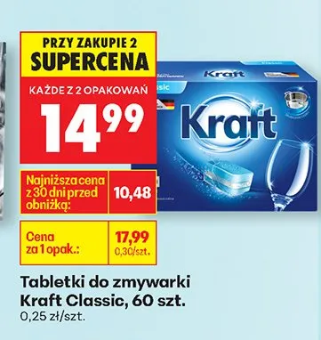 Tabletki do zmywarki Classic Kraft promocja w Biedronka