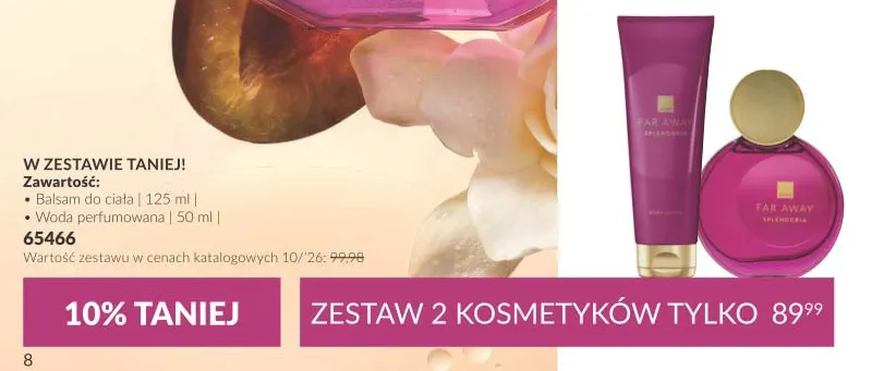 Zestaw balsam do ciała + woda perfumowana Far Away Splendoria Avon promocja w AVON
