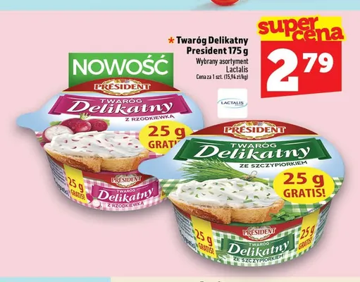 Twaróg Delikatny z rzodkiewką President promocja w TOPAZ