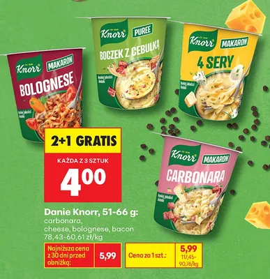 Danie Knorr Bolognese 51-66g promocja w Biedronka