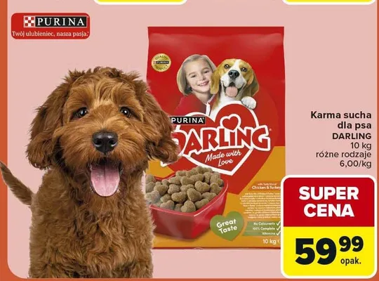Karma sucha dla psa PURINA DARLING Made with Love 10kg promocja w Carrefour