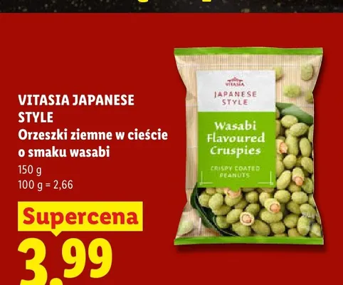 Orzeszki ziemne w cieście o smaku wasabi Vitasia Japanese Style promocja w Lidl